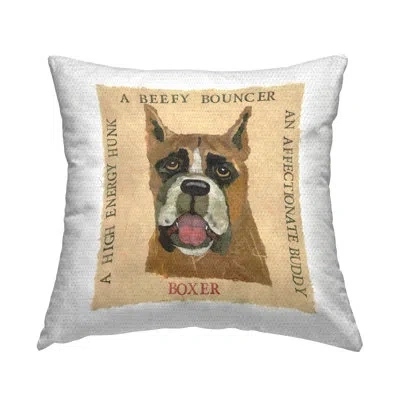 Stupell Industries Fun Boxer Pet Phrases Printed Outdoor Throw Pillow Design By Nancy Overton In Brown