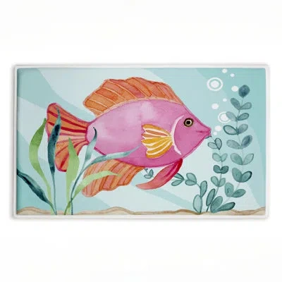 Stupell Industries Fun Fish Underwater Printed Plush Bath Mat And Bath Rug, Design By Audrey Jeanne Roberts, 18"x30" In Fun Bright Fish Underwater