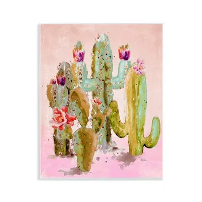 Stupell Industries Fun Floral Cacti Wall Plaque Art By Patricia Pinto In Pink