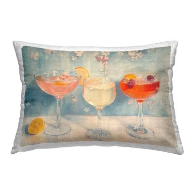 Stupell Industries Fun Fruity Cocktails Outdoor Printed Pillow By Arlington Prints In Blue