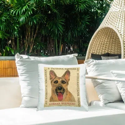 Stupell Industries Fun German Shepherd Phrases Printed Outdoor Throw Pillow Design By Nancy Overton In Beige