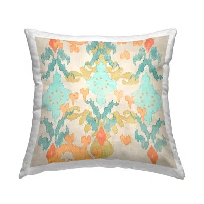 Stupell Industries Fun Ikat Floral Shapes Printed Throw Pillow Design By Evelia Designs