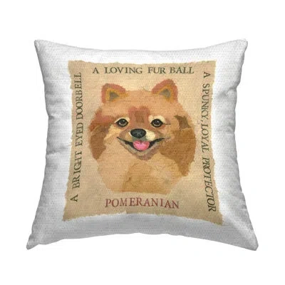 Stupell Industries Fun Pomeranian Pet Phrases Printed Outdoor Throw Pillow Design By Nancy Overton In Tan