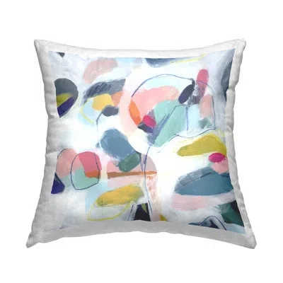 Stupell Industries Fun Shapes Impression Decorative Printed Throw Pillow Design By June Erica Vess In White