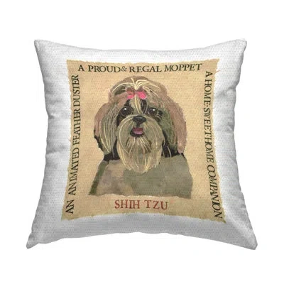 Stupell Industries Fun Shih Tzu Pet Phrases Printed Outdoor Throw Pillow Design By Nancy Overton In Tan