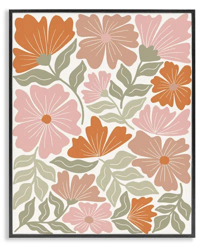 Stupell Industries Funky Asymmetrical Florals Framed Giclee Art In Multi