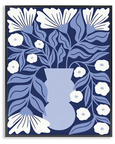 Stupell Industries Funky Blue Flower Vase Framed Giclee Art In Multi