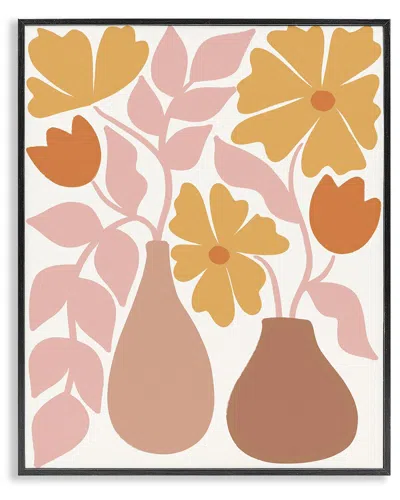 Stupell Industries Funky Flower Vases Framed Giclee Art In Multi