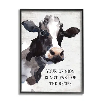 Stupell Industries Funny Country Kitchen Phrase On Wood By Lettered And Lined Print In Midnight Black Framed Giclee