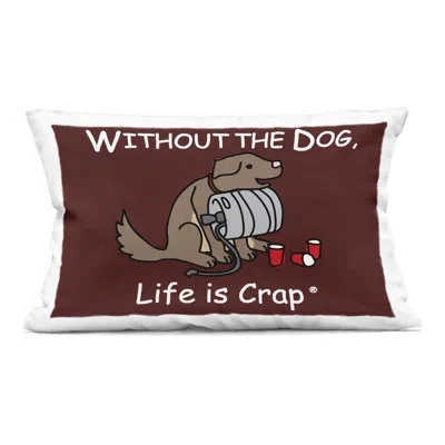 Stupell Industries Funny Dog & Keg Design By Lic Throw Pillow In Red