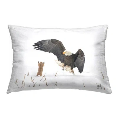 Stupell Industries Funny Eagle & Meerkat Decorative Printed Throw Pillow By Arthur Trevino In White;gray