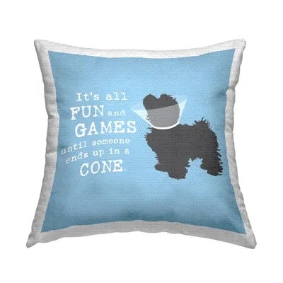 Stupell Industries Funny Fun & Games Dog Outdoor Printed Pillow By Dog Is Good In Blue