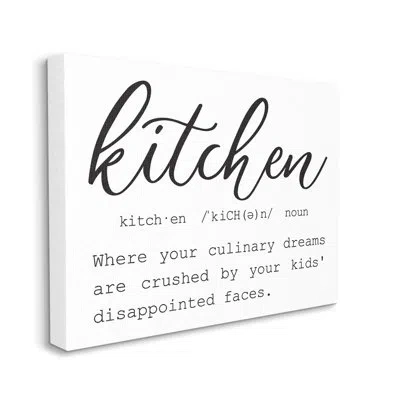Stupell Industries Funny Kitchen Phrase Definition Cooking By Lettered And Lined - Wrapped Canvas Print In White