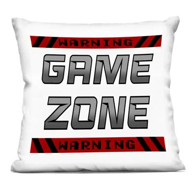 Stupell Industries Game Zone Warning Decorative Printed Throw Pillow, Design By Marcus Prime In Red