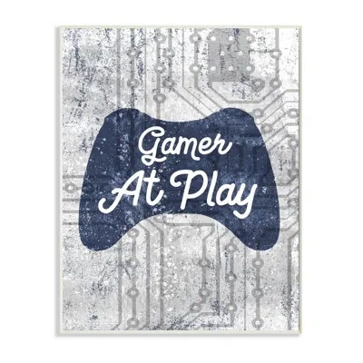Stupell Industries Gamer At Play Quote Video Game Technology Boys By Beth Grove - Graphic Art Print In Wall Plaque