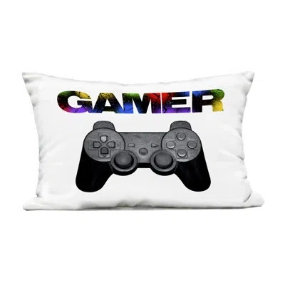 Stupell Industries Gamer With Rainbow Splatter Outdoor Printed Pillow, Design By Marcus Prime