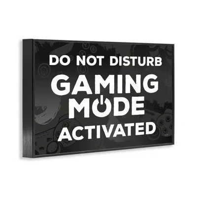 Stupell Industries Gaming Mode Activated Giclee Art, Design By Lux + Me Designs In Midnight Black Framed Giclee