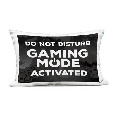 Stupell Industries Gaming Mode Activated Outdoor Printed Pillow Design By Lux + Me Designs In Black