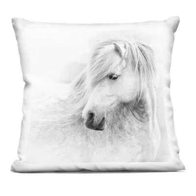 Stupell Industries Gazing White Toned Horse Decorative Printed Throw Pillow, Design By Phburchett In Gray