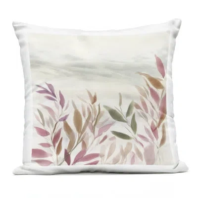 Stupell Industries Gentle Earthy Windswept Leaves Outdoor Printed Pillow Design By Mona Grace In Tan