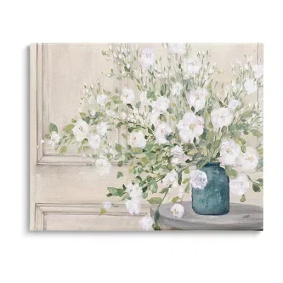Stupell Industries Geranium Flowers Country Tabletop Canvas Art In Green