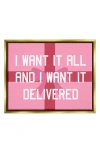 Stupell Industries Gifts Delivered Framed Canvas Wall Art In Pink