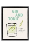 Stupell Industries Gin & Tonic Recipe Framed Canvas Wall Art In Green