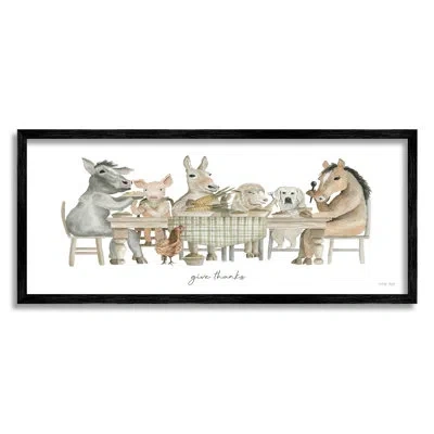 Stupell Industries Give Thanks Farmhouse Kitchen Framed On Wood By Cindy Jacobs Graphic Art In Midnight Black Framed Giclee