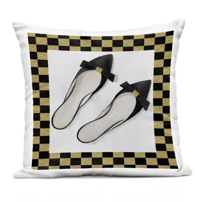 Stupell Industries Glam Black Flats Outdoor Printed Pillow, Design By Lorenzo Collective, 18 X 7 X 18