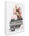 Stupell Industries Glam Bookstack Quilted Pink Purse French Bulldog Stretched Canvas Wall Art By Ziw In Multicolor