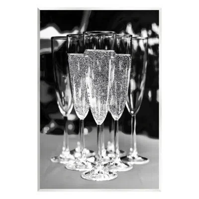 Stupell Industries Glam Champagne Flutes Wall Plaque Art By Lil' Rue In Black