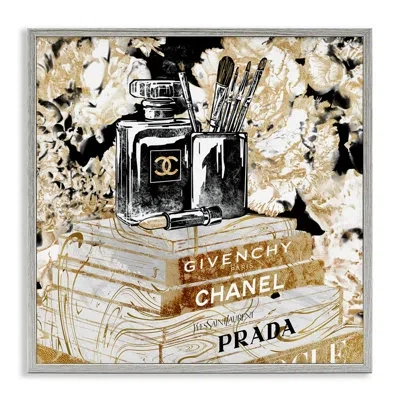Stupell Industries Glam Designer Accessories Women''s Fashion Book Detail In Farmhouse Gray Framed Giclee