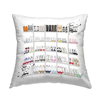Stupell Industries Glam Fashion Stacked Shoes Printed Throw Pillow By Alison Petrie