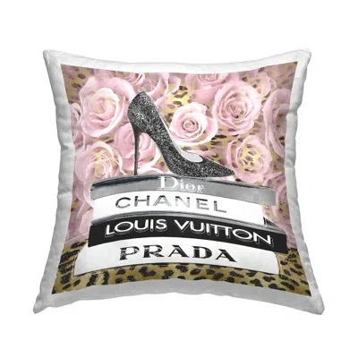 Stupell Industries Glam Floral Bookstack Decorative Printed Throw Pillow By Madeline Blake In Pink