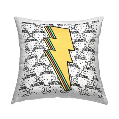 Stupell Industries Glam Lightning Bolt Pop Style Fashion Brand Outdoor Printed Pillow By Ziwei Li