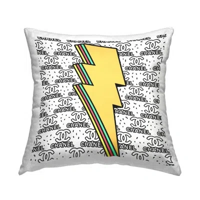 Stupell Industries Glam Lightning Bolt Pop Style Fashion Brand Printed Throw Pillow By Ziwei Li