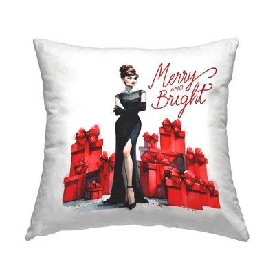 Stupell Industries Glam Merry & Bright Decorative Printed Throw Pillow By Amanda Greenwood In Red