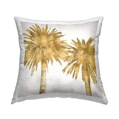 Stupell Industries Glam Palm Trees Tropical Plants Outdoor Printed Pillow By Kate Bennett In Brown;white