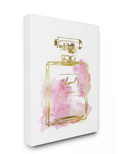 Stupell Industries Glam Perfume Bottle Gold Pink