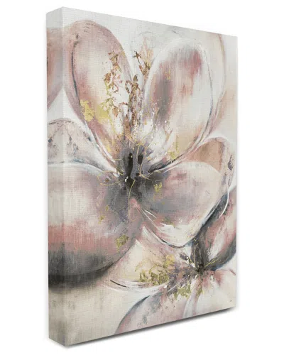 Stupell Industries Glam Pink Beige Flower Petals Floral Gold Painting Stretched Canvas Wall Art By K. Nari In Multicolor