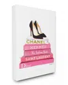Stupell Industries Glam Pink Fashion Books Black Pump Hells