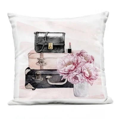 Stupell Industries Glam Time Stacked Bags Outdoor Printed Pillow, Design By Kim Allen In Black