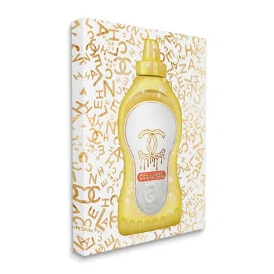 Stupell Industries Glitzy Fashion Bling Kitchen Condiment Mustard Bottle By - On In Wrapped Canvas