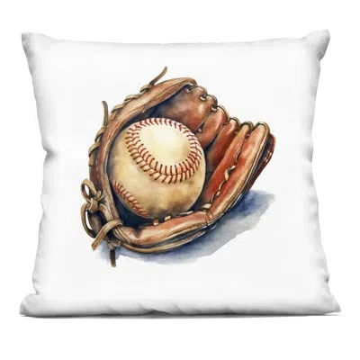 Stupell Industries Glove & Ball In Leather Decorative Printed Throw Pillow, Design By Creative Studio In Brown