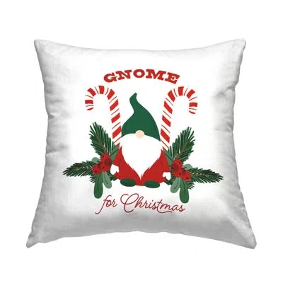 Stupell Industries Gnome For Christmas Holiday Elf Candy Canes Printed Throw Pillow Design By Saturday Evening Post