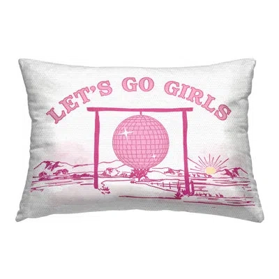 Stupell Industries Go Girls Western Disco Outdoor Printed Pillow By Daniela Santiago In Pink