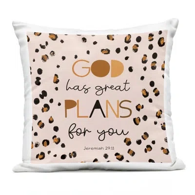 Stupell Industries God Has Plans For You Outdoor Printed Pillow, Design By Patricia Pinto, 18 X 7 X 18 In Pink