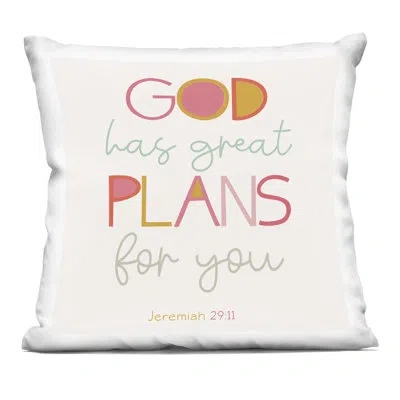 Stupell Industries God's Plans For You Decorative Printed Throw Pillow, Design By Sd Graphics Studio, 18 X 7 X 18 In Orange