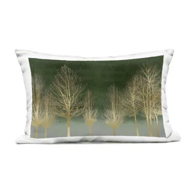 Stupell Industries Gold Gradient Forest Design By Kate Bennett Outdoor Printed Pillow In Green