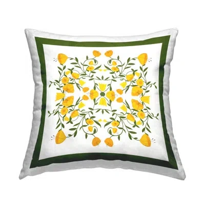 Stupell Industries Golden Blooms Symmetry Design By Michelle Ingari Designs Throw Pillow In Yellow
